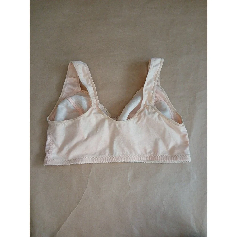 Wireless Front Snap Close Bra Womens 40D Peach - Picture 6 of 8
